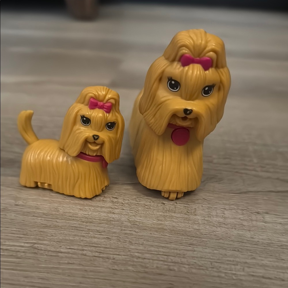 Mattel Barbie Yorkie Mom Puppy Battery Power Rolling Dogs Yorkshire Terriers Toy